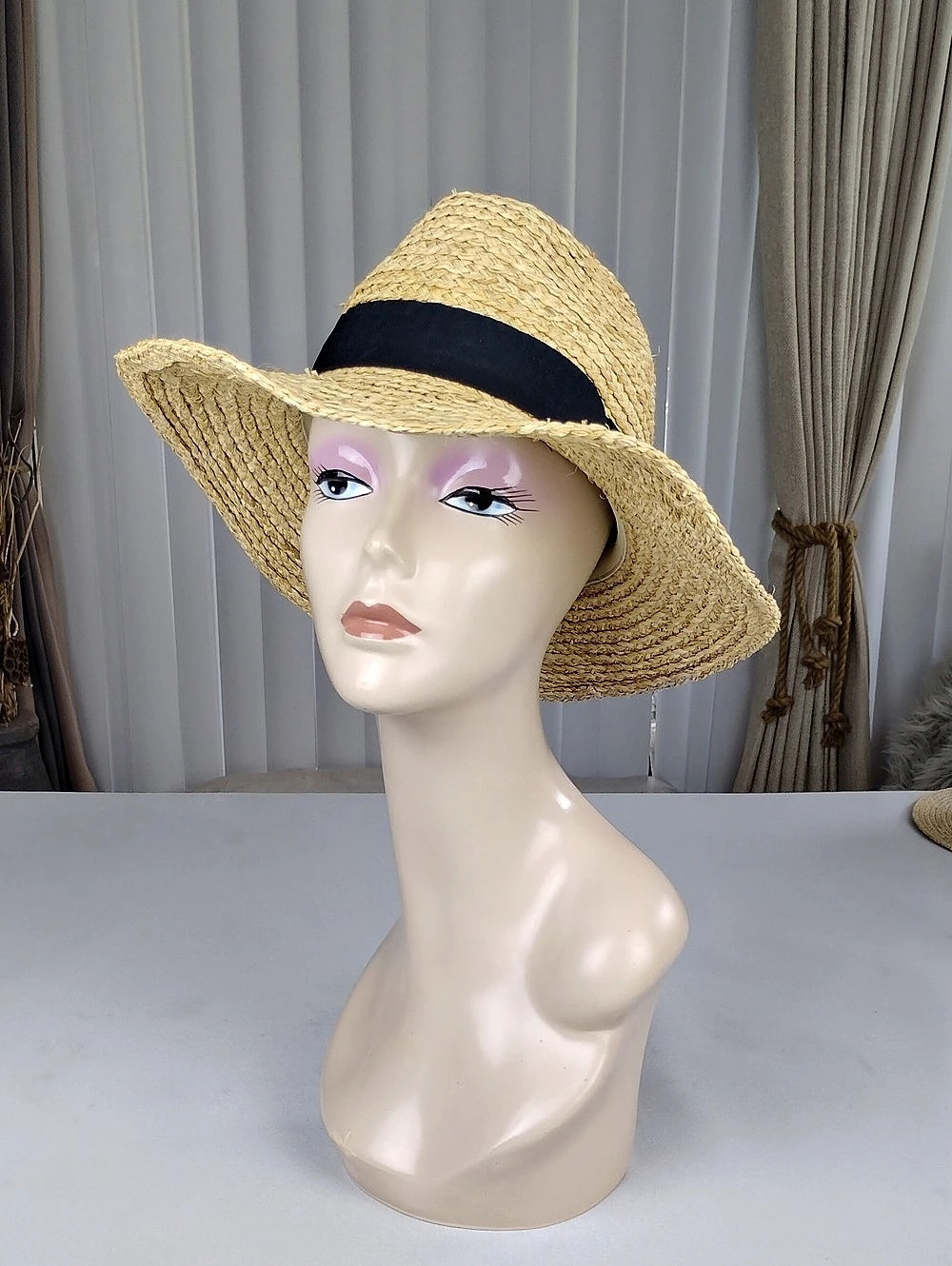 Bindya Straw Wide Brim Hat.